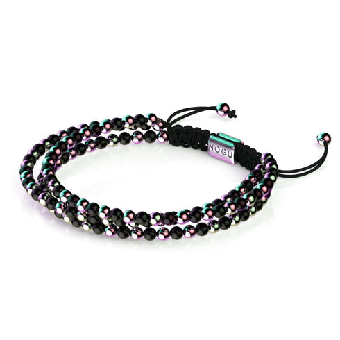 Trinité | Licorne Argent x Gunmetal | Bracelet Triple Rang